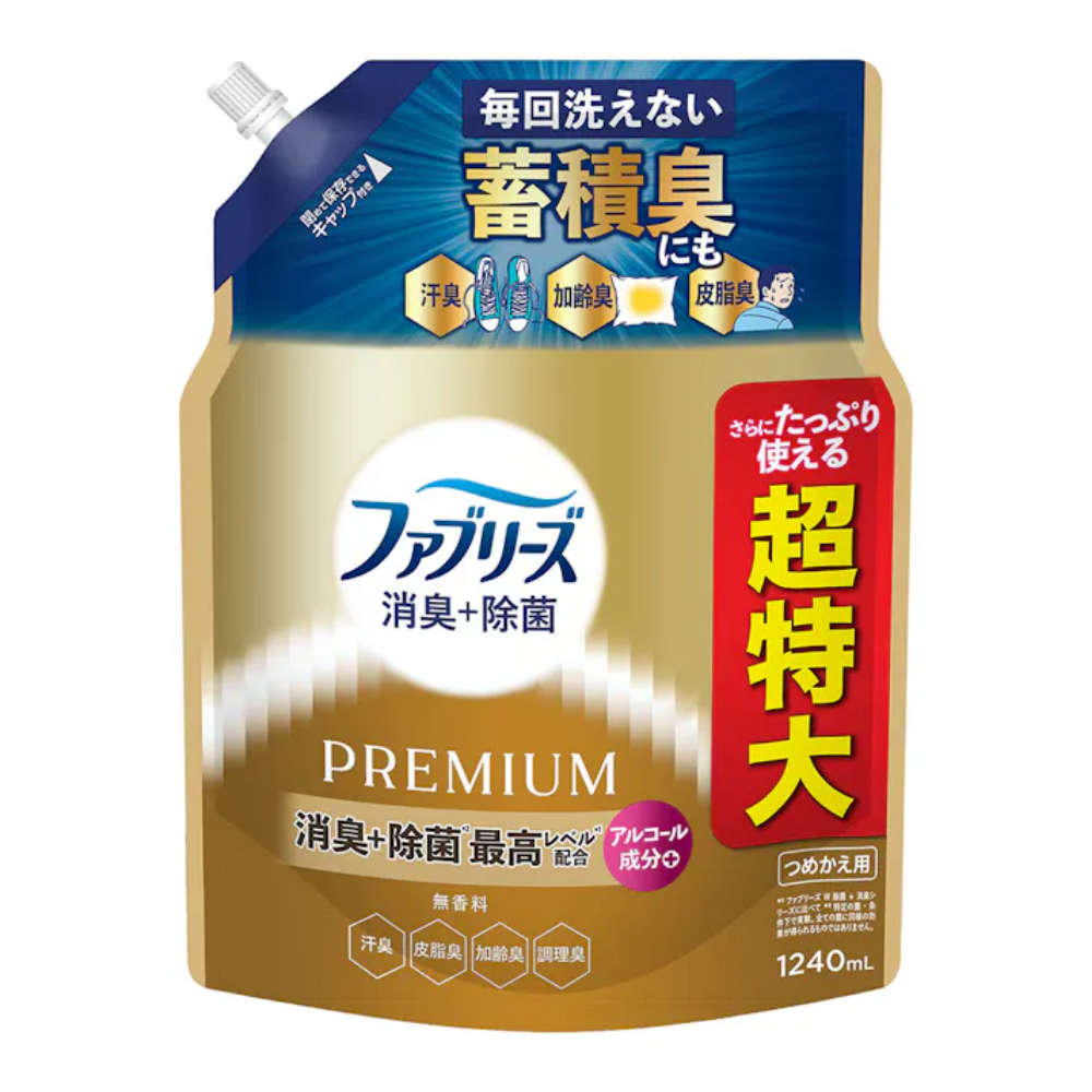 ファブリーズ　消臭＋除菌プレミアム　無香料　詰替　超特大