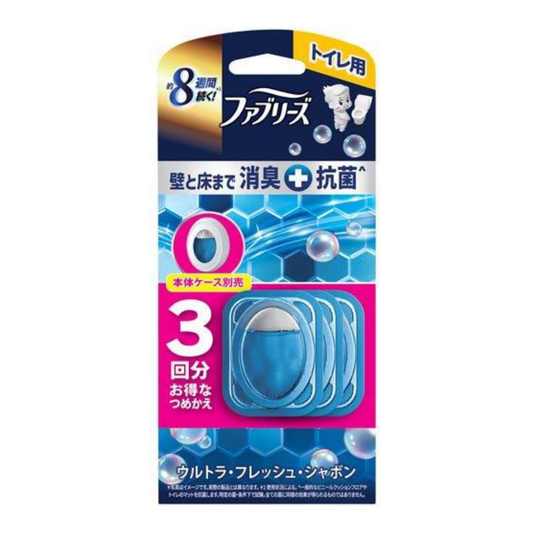 ファブリーズ　トイレ用消臭剤　プレミアム＋抗菌　ウルトラフレッシュシャボン　詰替３個パック