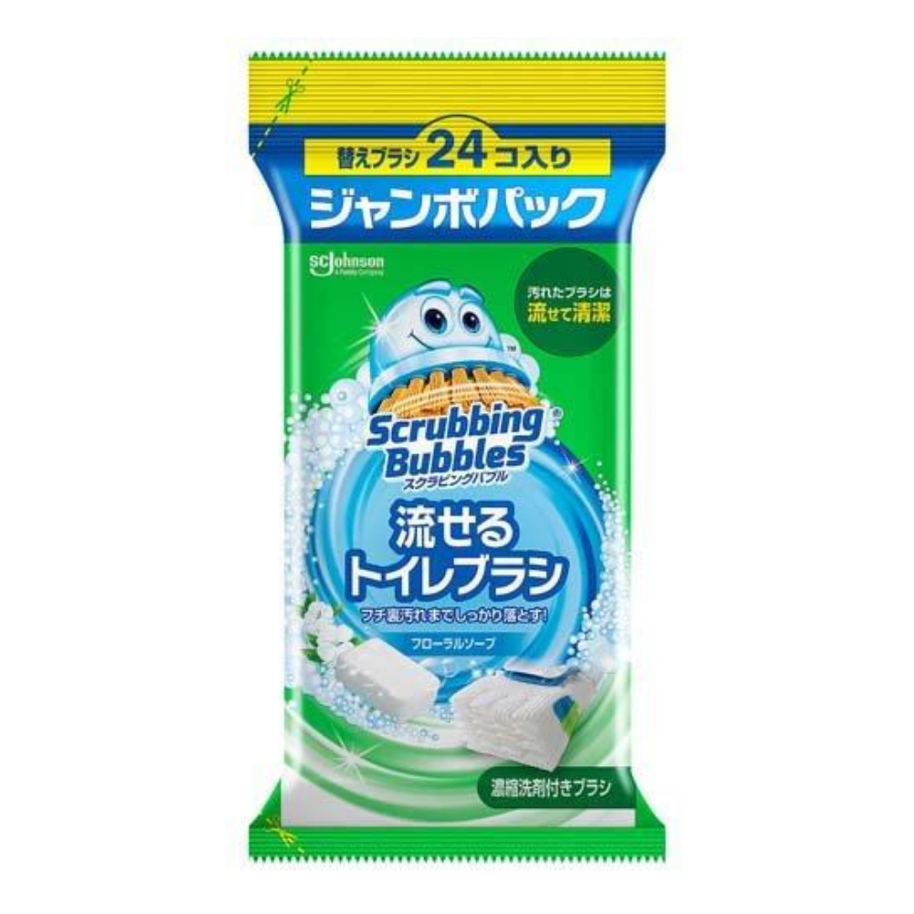 スクラビングバブル　流せるトイレブラシ　フローラルソープの香り　付替ブラシ　ジャンボパック