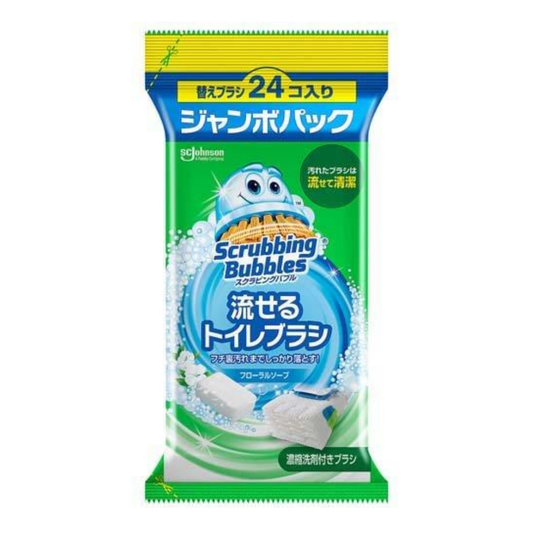 スクラビングバブル　流せるトイレブラシ　フローラルソープの香り　付替ブラシ　ジャンボパック