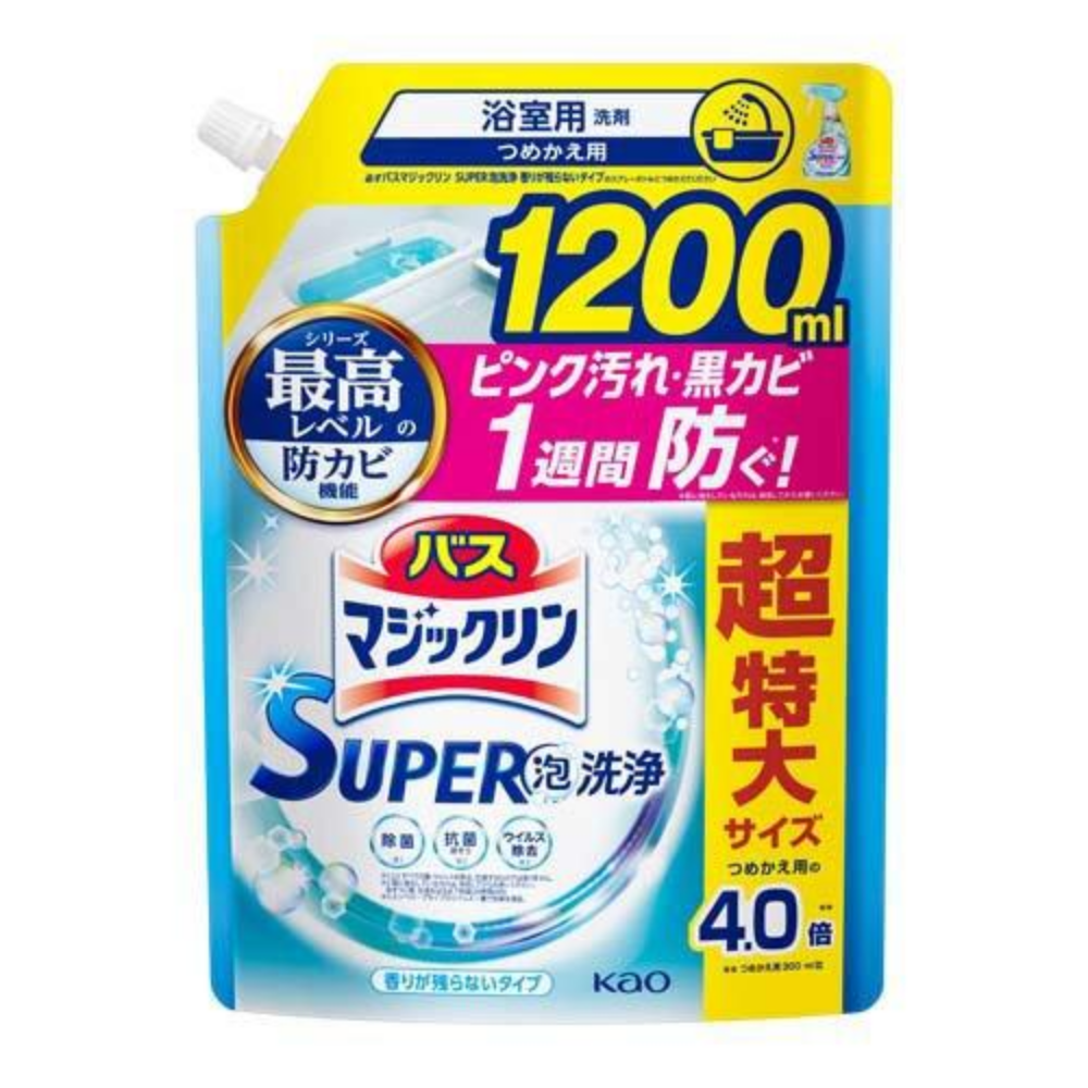 バスマジックリン　ＳＵＰＥＲ泡洗浄　香りが残らないタイプ　詰替