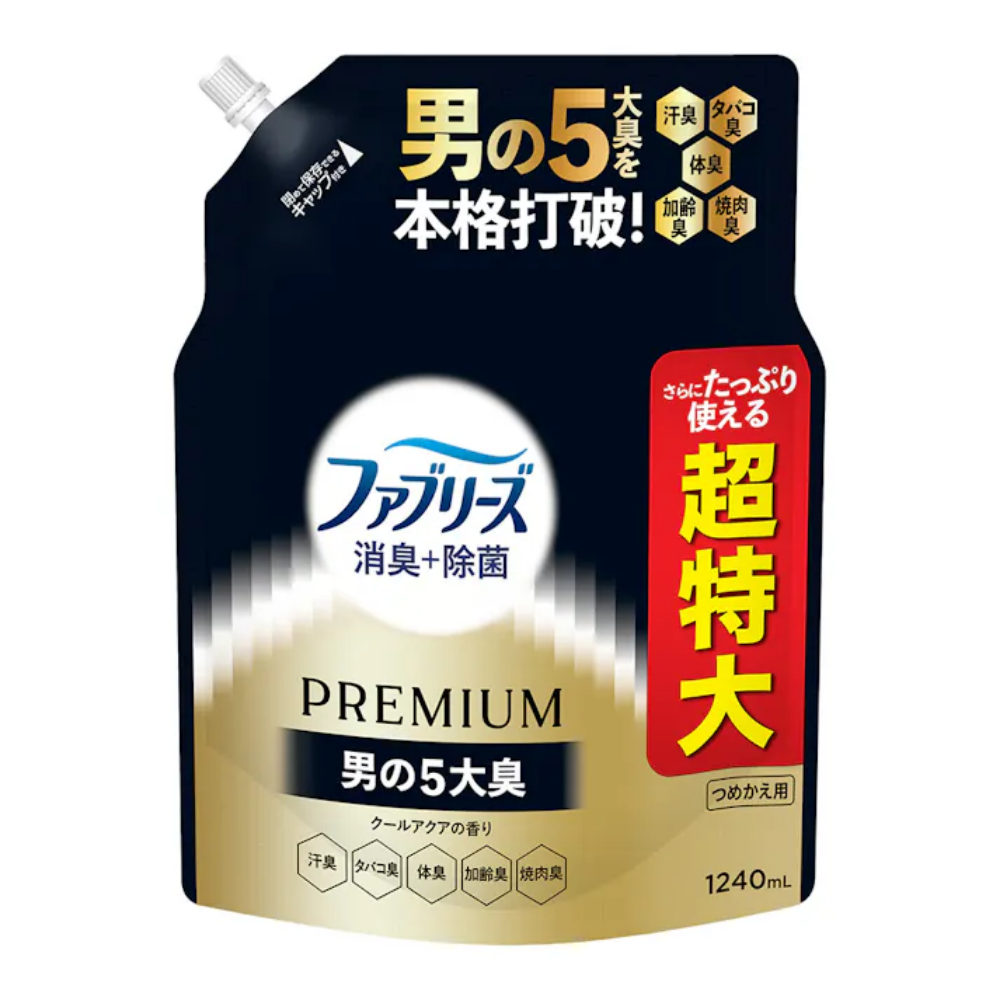 ファブリーズ　消臭＋除菌プレミアムメン　クールアクアの香り　詰替　超特大